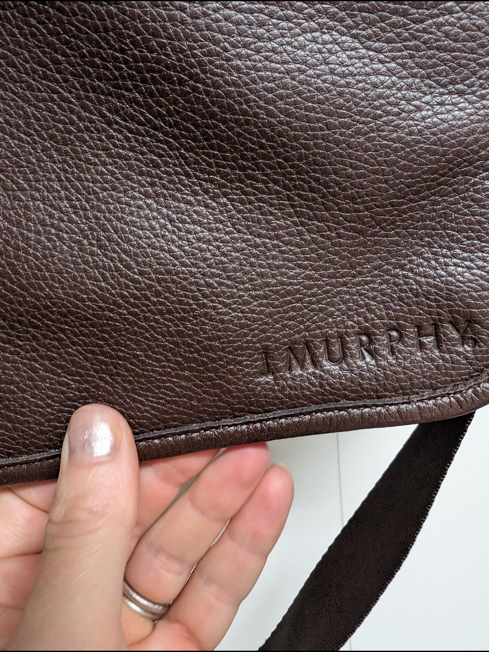 Johnston & Murphy Dark Brown Leather Messenger Bag, J Murphy - Picture 2 of 11
